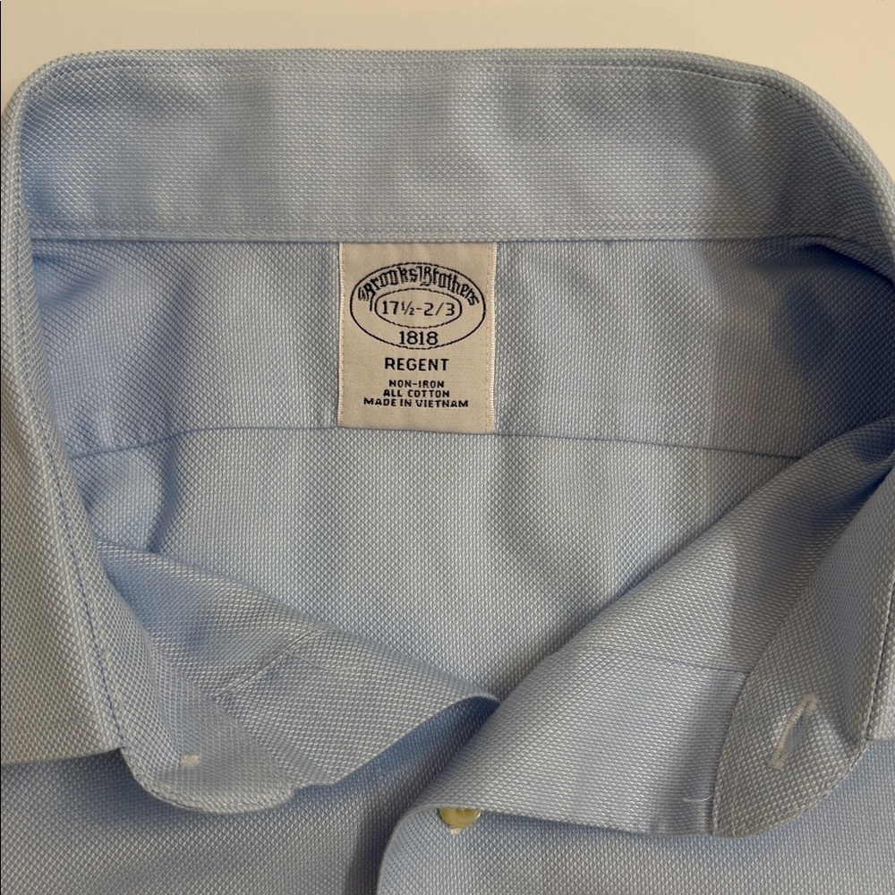 Brooks Brothers 1818 Regent Non-Iron Dress Shirt Blue Classic Menswear - Picture 2 of 6